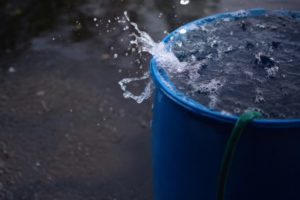 water splashing in a barrel