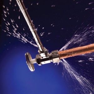 Pipe bursting and spraying water in different directions