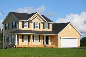 exterior view of a yellow home