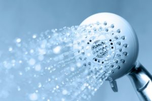 Shower head with running water