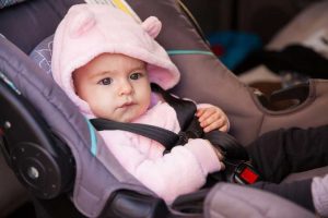 Baby girl in her carseat