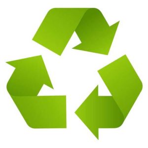 Recycling symbol - green arrows moving clockwise